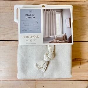 Threshold NWT NIB Blackout Aruba Window Curtain Panel Tie Hang Style Cream 50x63